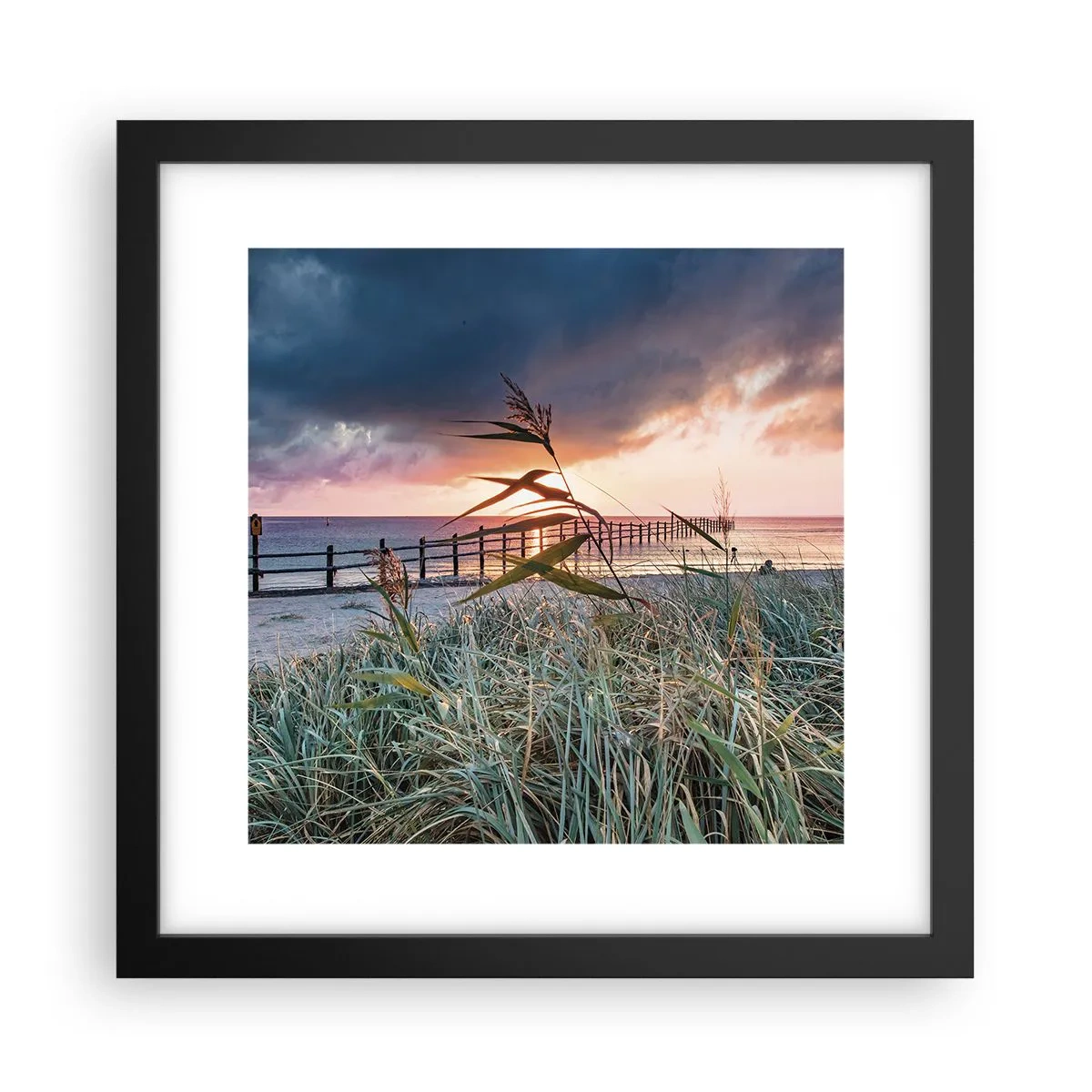 Poster in een zwarte lijst - Het gaat niet met de wind mee - 30x30 cm