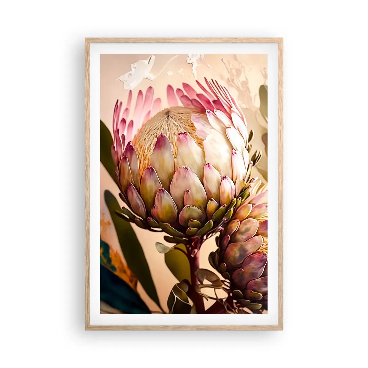 Een poster in een licht eiken lijst - Teeder omarmd - 61x91 cm