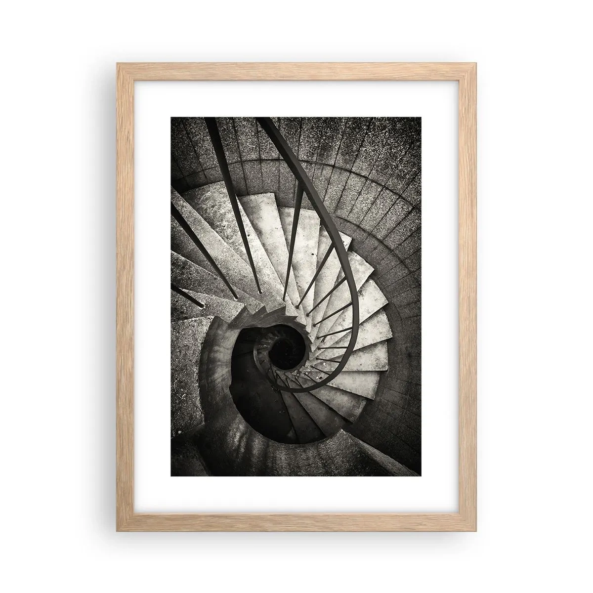 Een poster in een licht eiken lijst - De trap op, de trap af - 30x40 cm