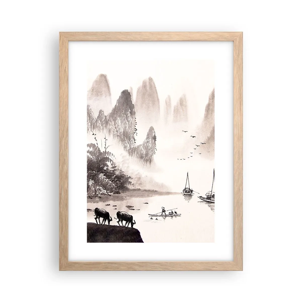 Een poster in een licht eiken lijst - Het exotische alledaagse leven van het Oosten - 30x40 cm