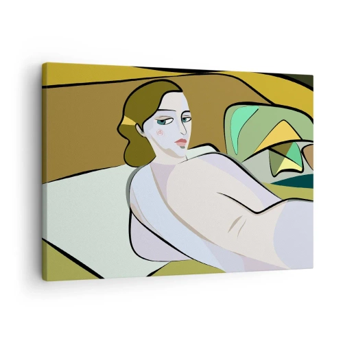 Schilderen op canvas - Abstract figuur in moderne stijl - 70x50cm - Intiem portret - Moderne wanddecoratie voor woonkamer en slaapkamer ARTTOR