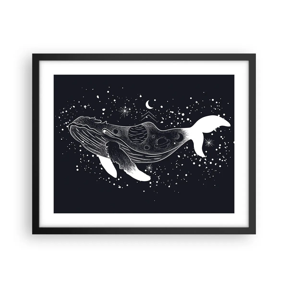 Poster in een zwarte lijst - In de oceaan van het universum - 50x40 cm