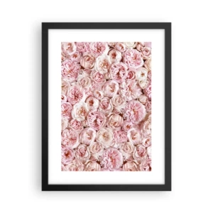 Poster in een zwarte lijst - Een bed van rozen - 30x40 cm