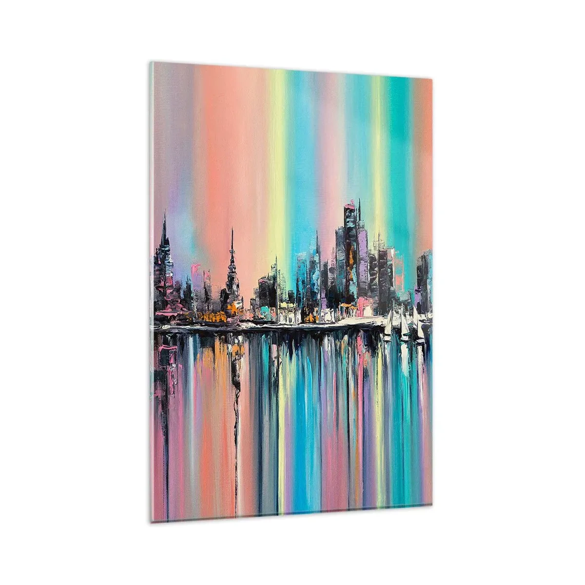 Schilderen op glas - Om in het licht van de nacht te vallen - 80x120 cm