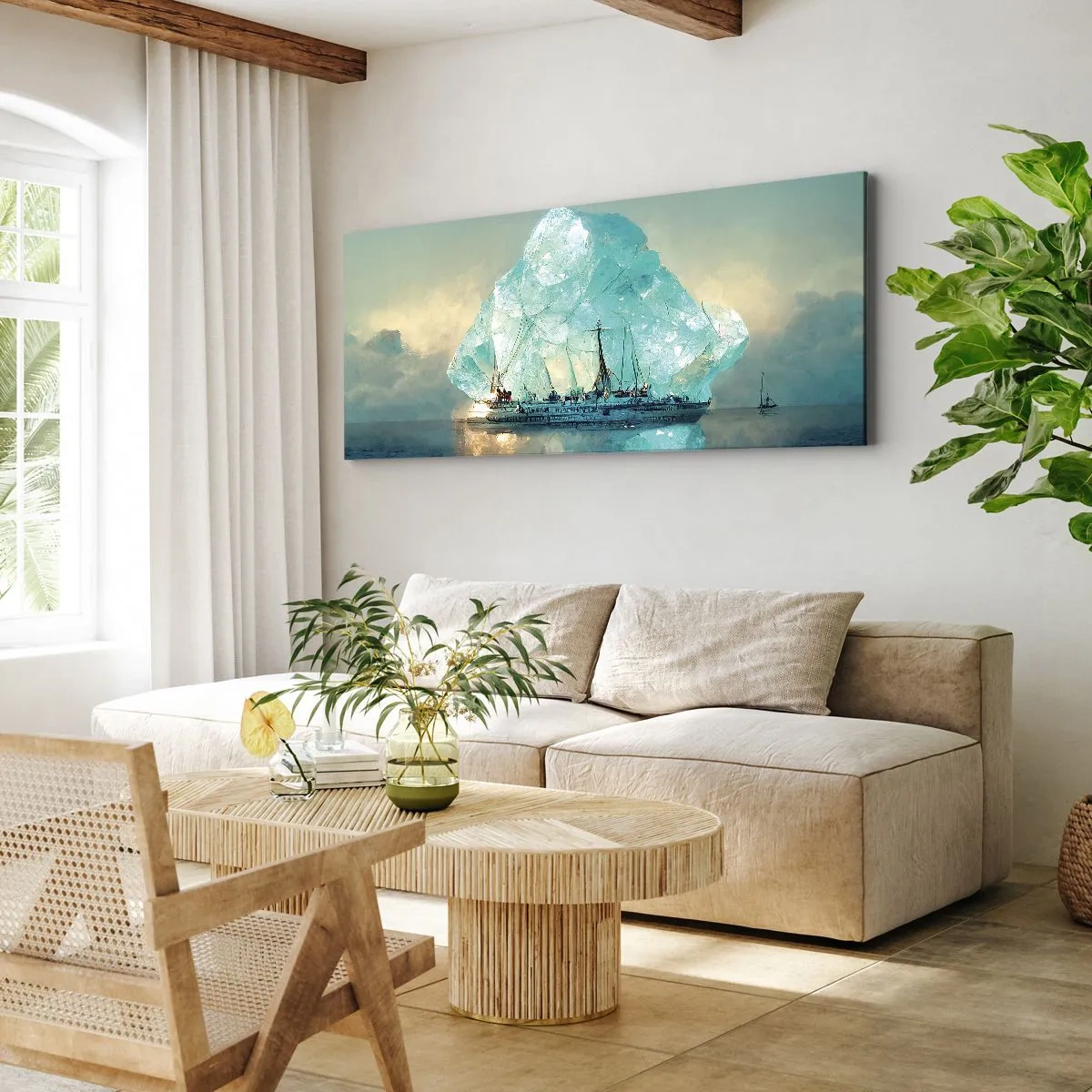 Schilderen op canvas - Arctische diamant - 100x40 cm