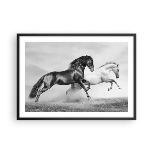 Poster in een zwarte lijst - Engelen en duivels - 70x50 cm