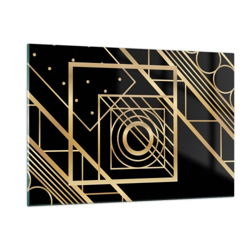 Schilderen op glas - Gouden geometrie - 120x80 cm