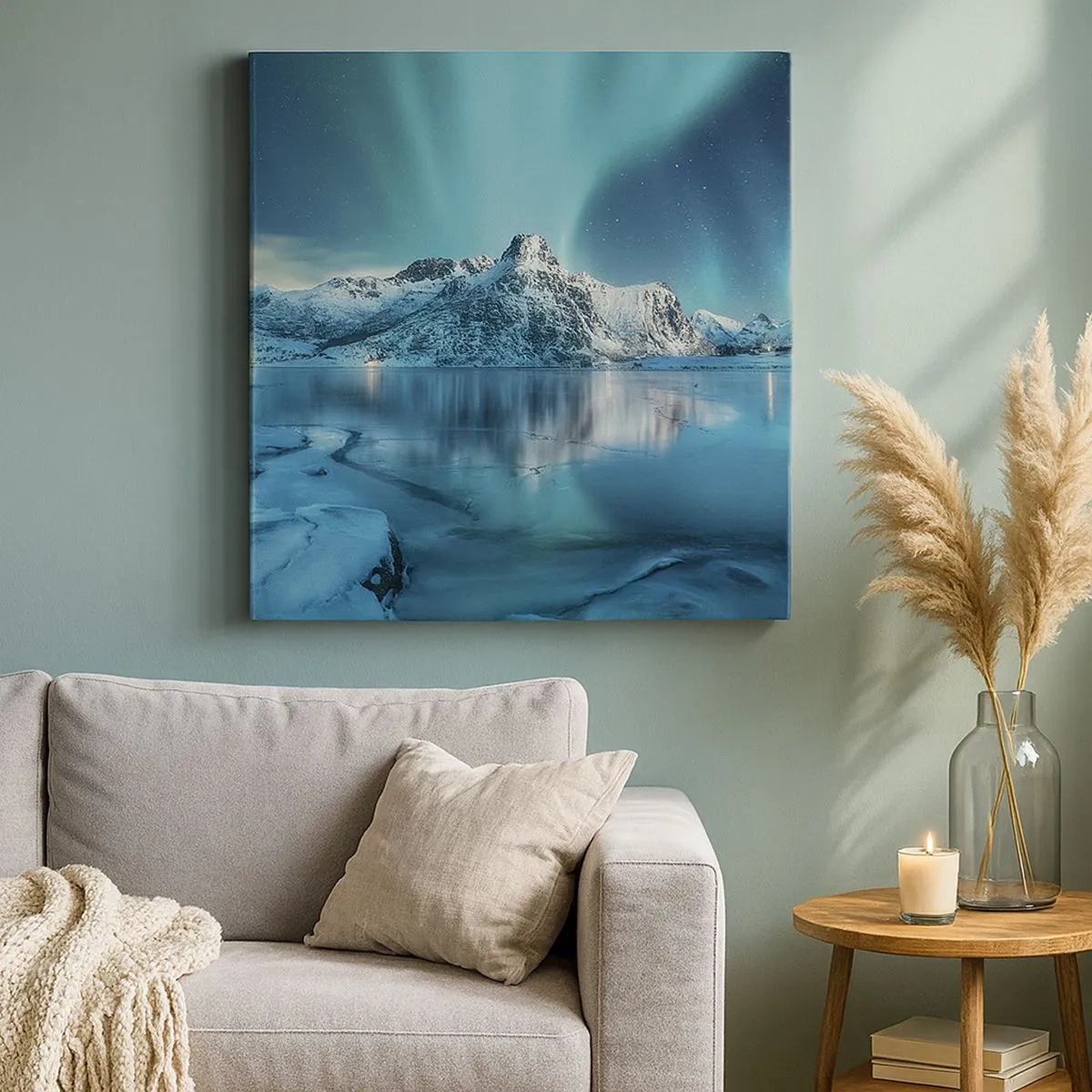 Schilderen op canvas - lichtnacht - 30x30 cm