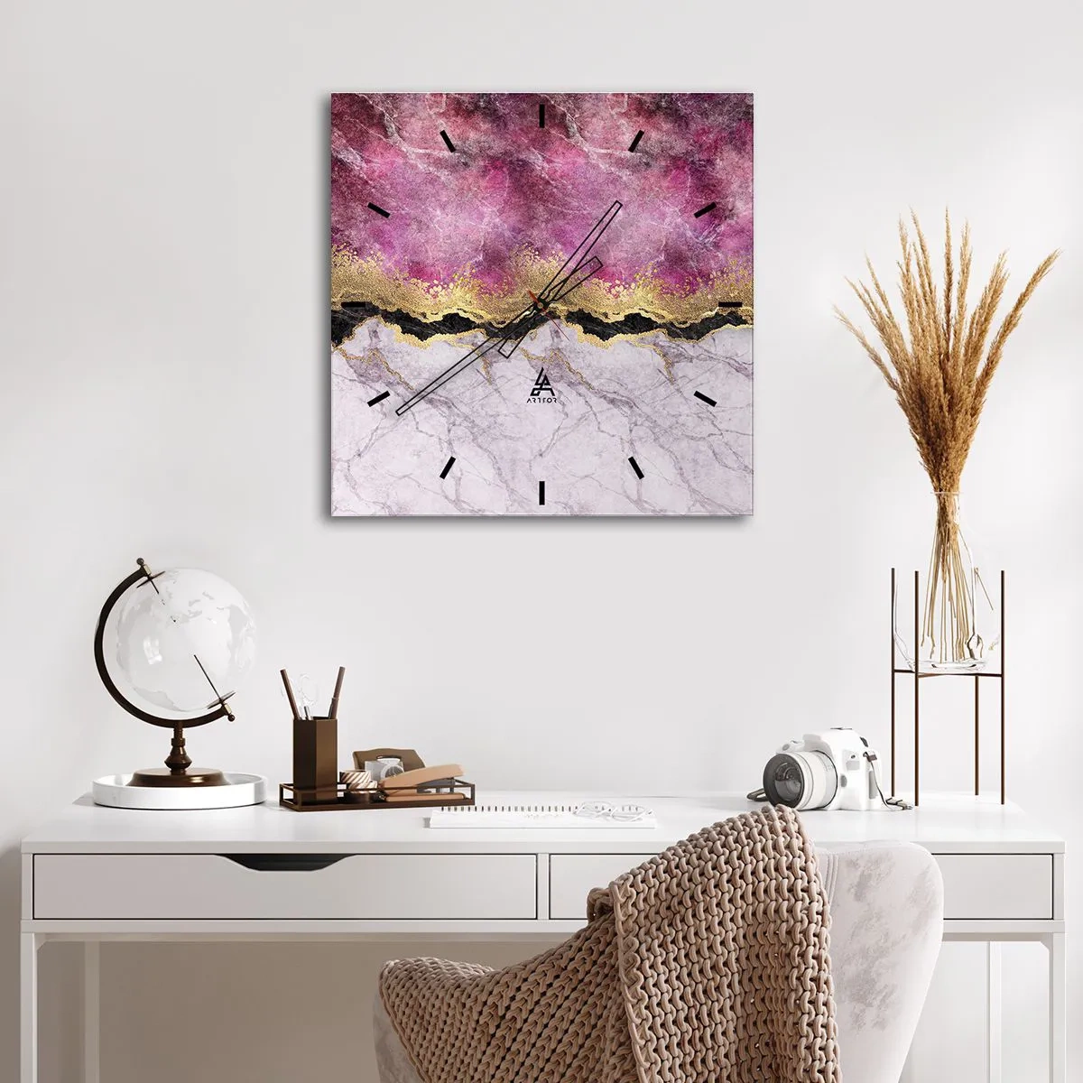 Wandklok - Klok - Op de grens - 30x30 cm