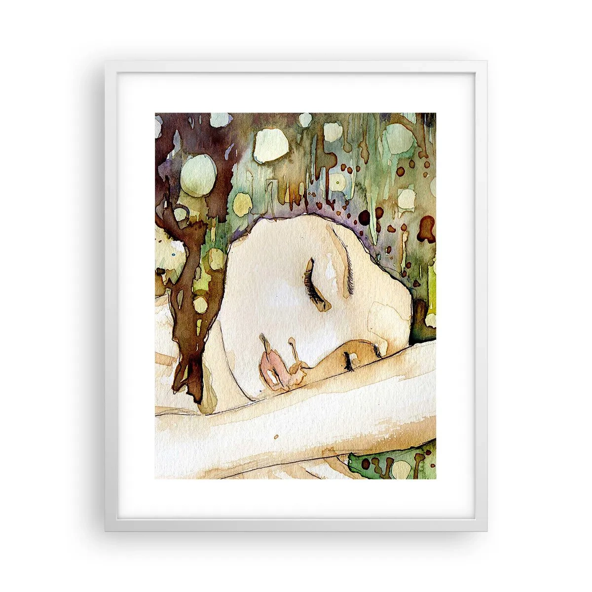 Poster in een witte lijst - Een smaragd-violette droom - 40x50 cm