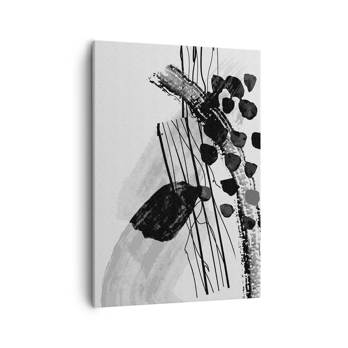 Schilderen op canvas - Zwart-wit organische abstractie - 50x70 cm