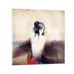 Schilderen op glas - Vloeiende lijnen, ovale vormen - 70x70 cm