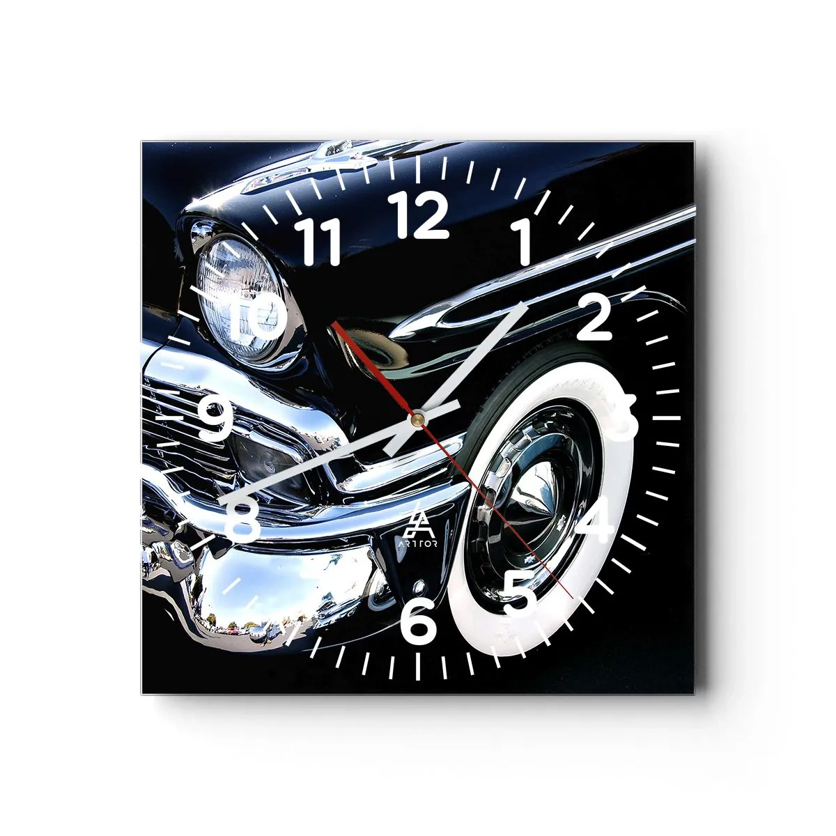Wandklok - Klok - Klassiek in zilver, zwart en wit - 40x40 cm