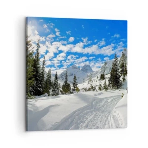 Schilderen op canvas - In de sneeuw en in de zon - 60x60 cm