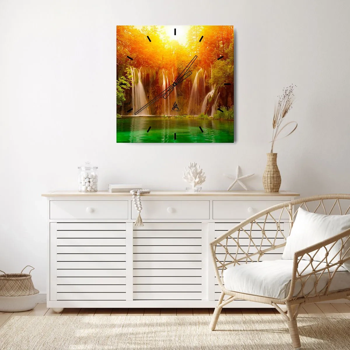 Wandklok - Klok - In de zon en in de schaduw - 40x40 cm