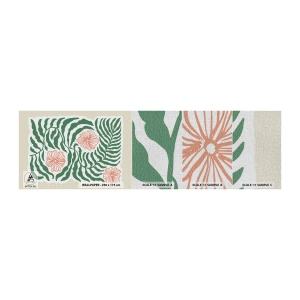 Fotobehang Monster Premium Canvas - Bloeiend in het groen - Boho, Botanisch, Bloemen - 100x30 cm