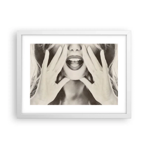 Poster in een witte lijst - Ik kom al! - 40x30 cm