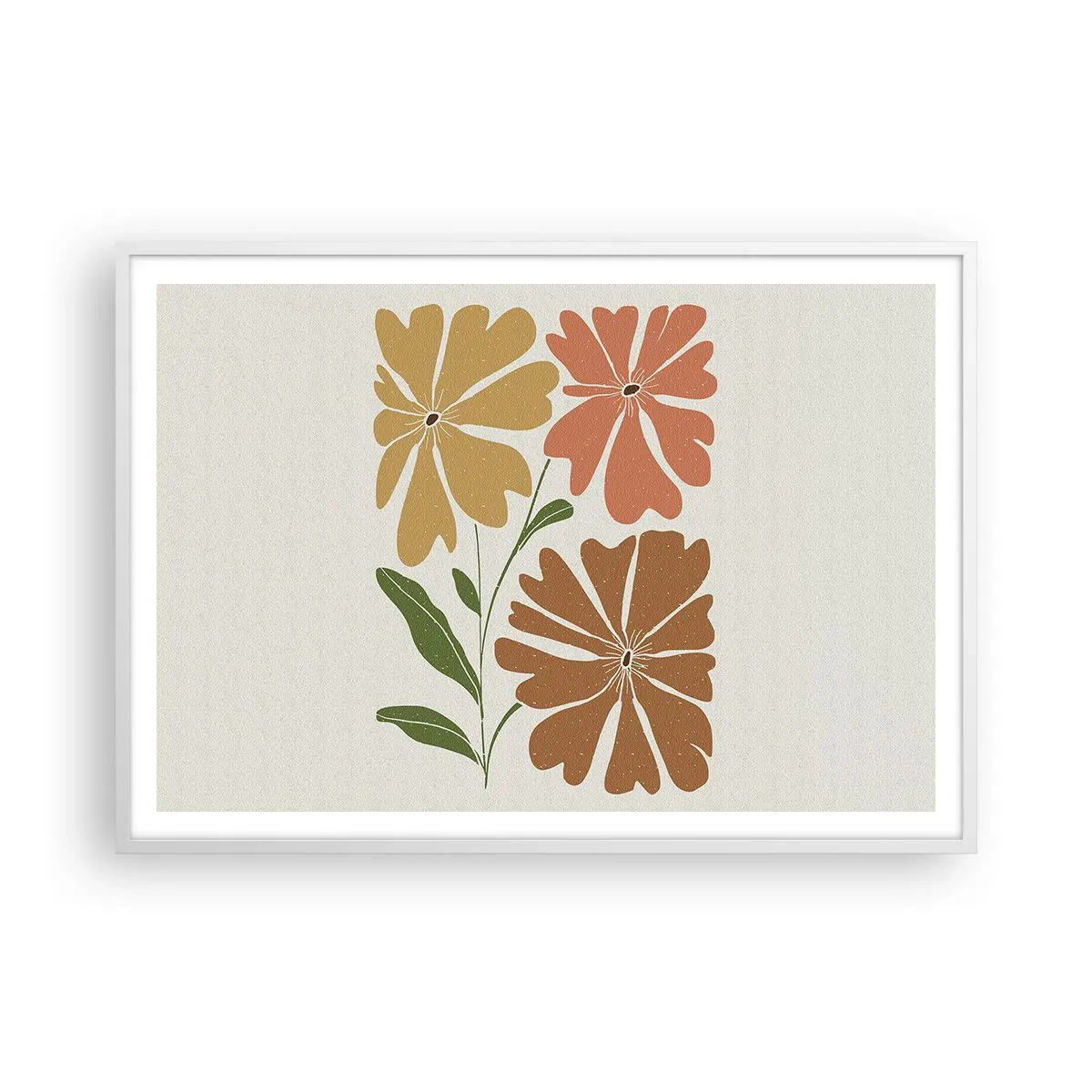 Poster in een witte lijst - Natuur en geometrie - 100x70 cm