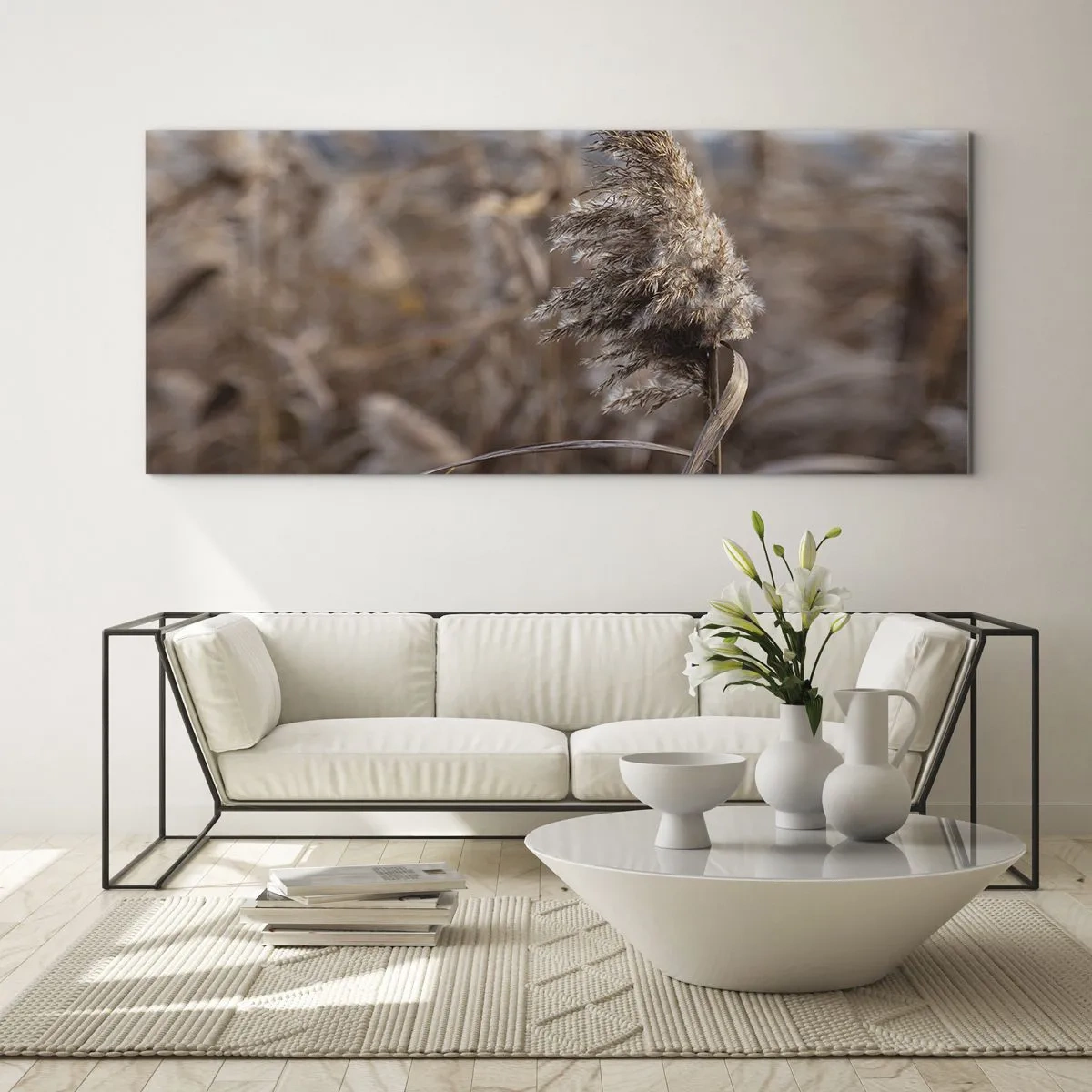 Schilderen op glas - Tijd om met de wind mee te gaan - 120x50 cm