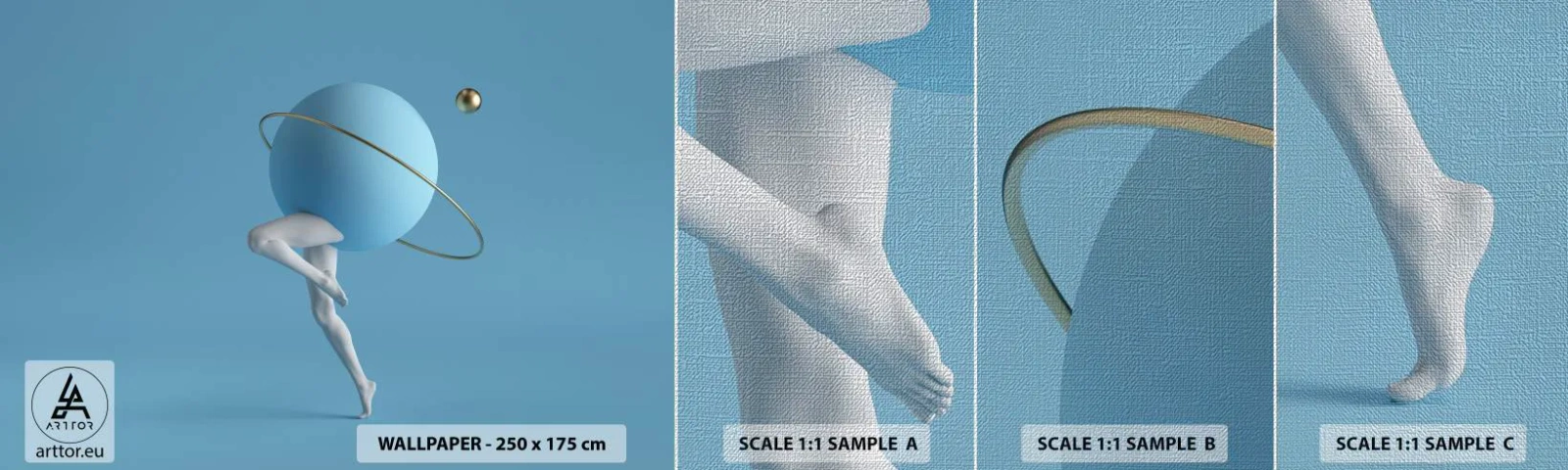 Fotobehang Monster Premium Canvas - En de planeten zijn gek geworden - Abstractie, Benen, Driedimensionaal - 100x30 cm