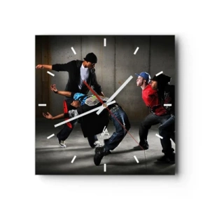 Wandklok - Klok - Dansend met de straatwind - 40x40 cm