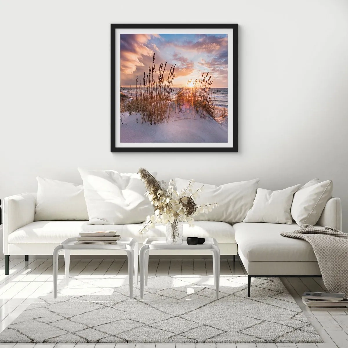 Poster in een zwarte lijst - Afscheid van de zon en de wind - 30x30 cm