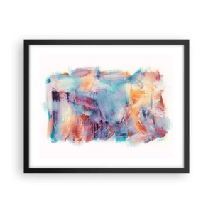 Poster in een zwarte lijst - Een kleurrijke puinhoop - 50x40 cm