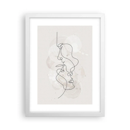 Poster in een witte lijst - Verstrikt in een omhelzing - 30x40 cm