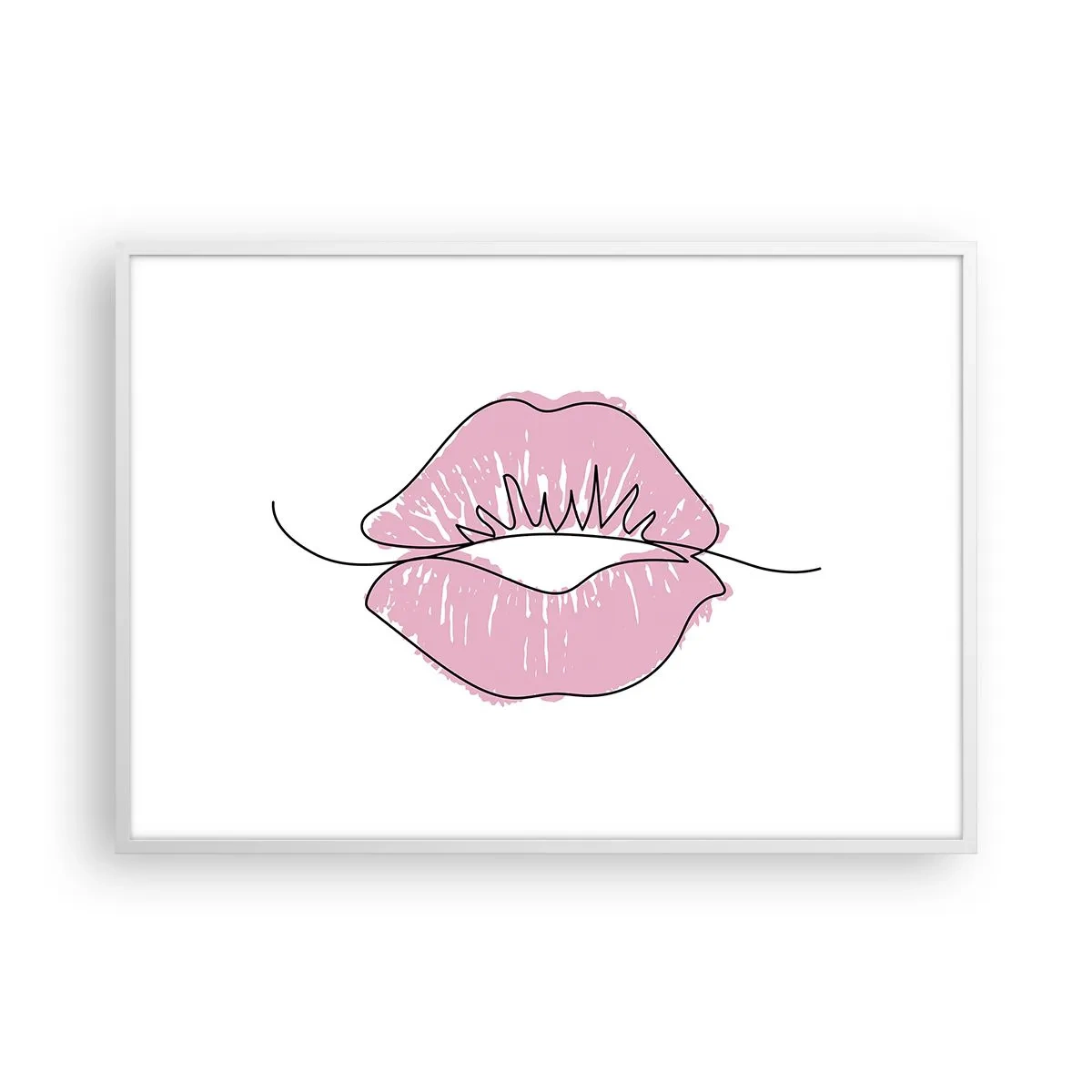 Poster in een witte lijst - Klaar om te kussen? - 100x70 cm