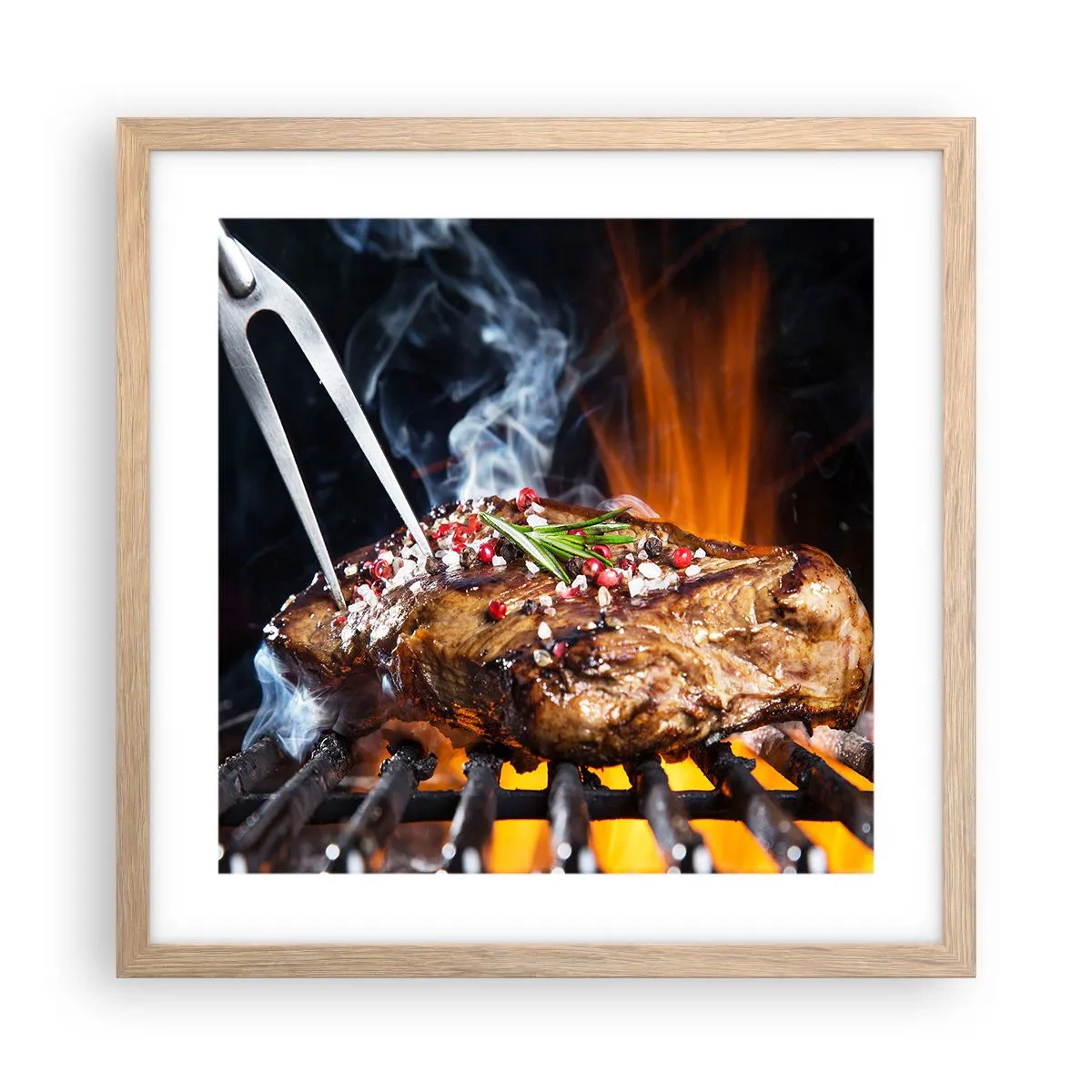 Een poster in een licht eiken lijst - Sappig en geurig - 40x40 cm