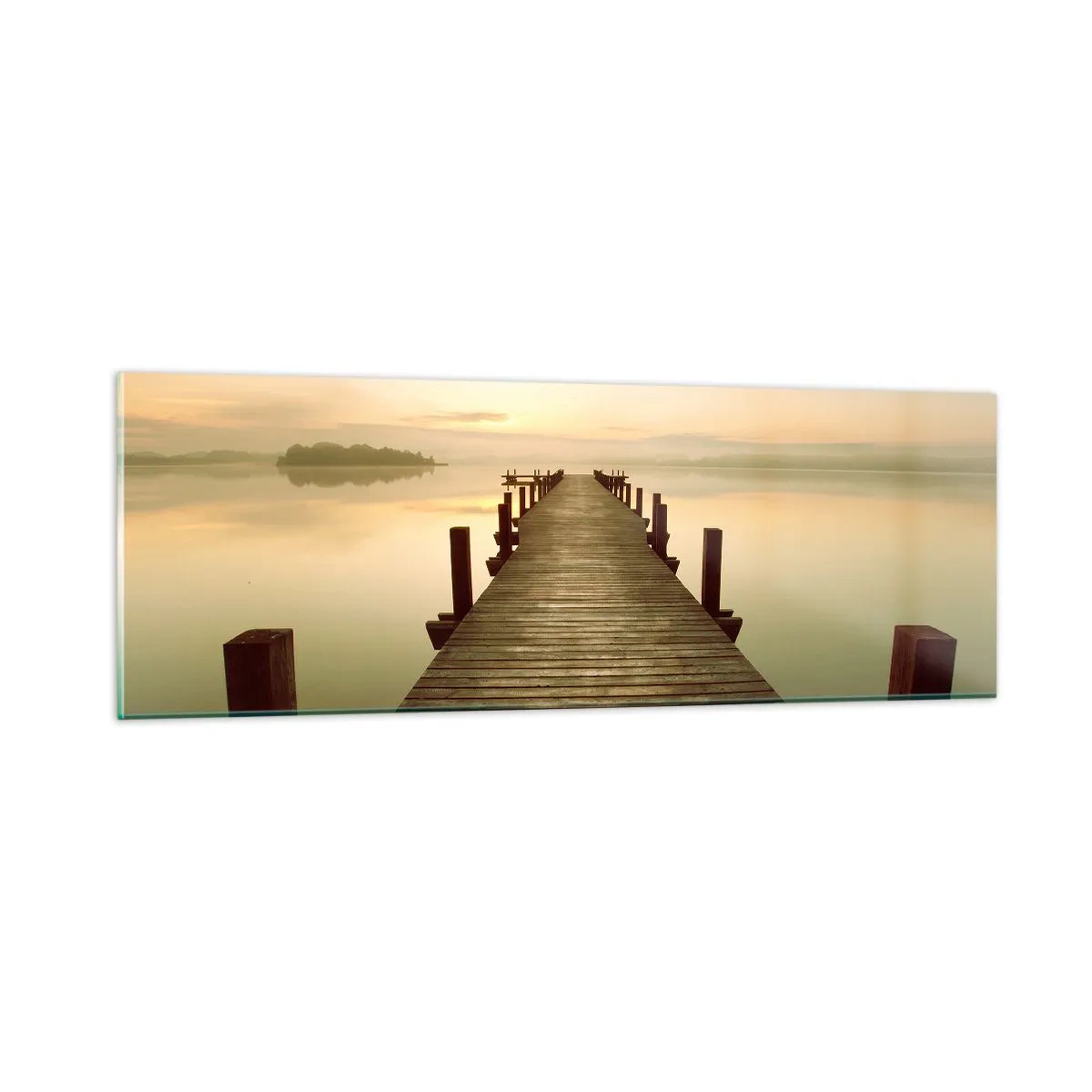 Schilderen op glas - Aanbreken van de dag, licht - 90x30 cm