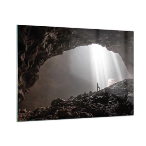Schilderen op glas - De lichtgevende grot - 100x70 cm