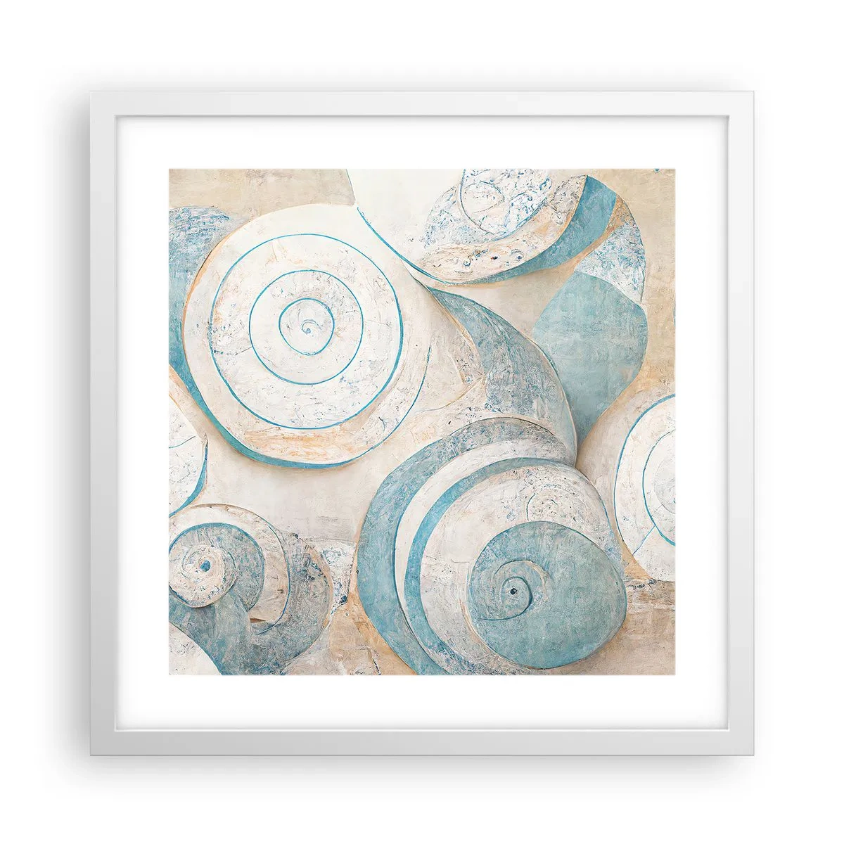 Poster in een witte lijst - Wat zit er in de schelp? - 40x40 cm