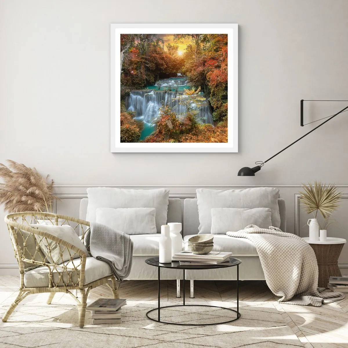 Poster in een witte lijst - Verborgen schat van het bos - 60x60 cm