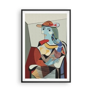 Poster in een zwarte lijst - Door de ogen van Picasso - 61x91 cm
