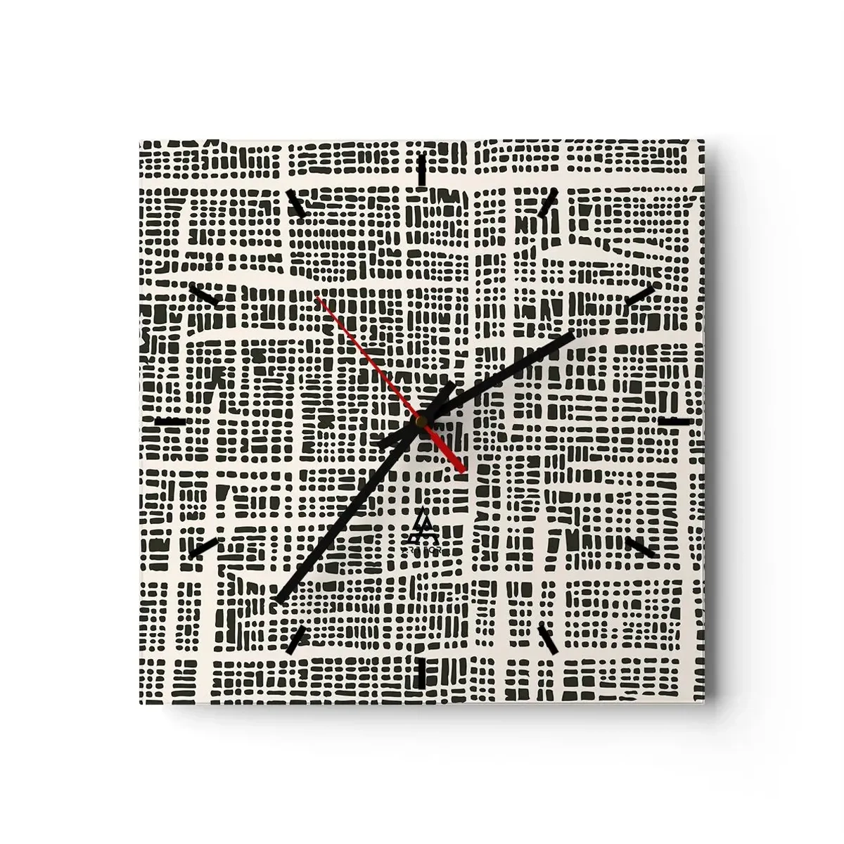 Wandklok - Klok - Geweven compositie - 30x30 cm