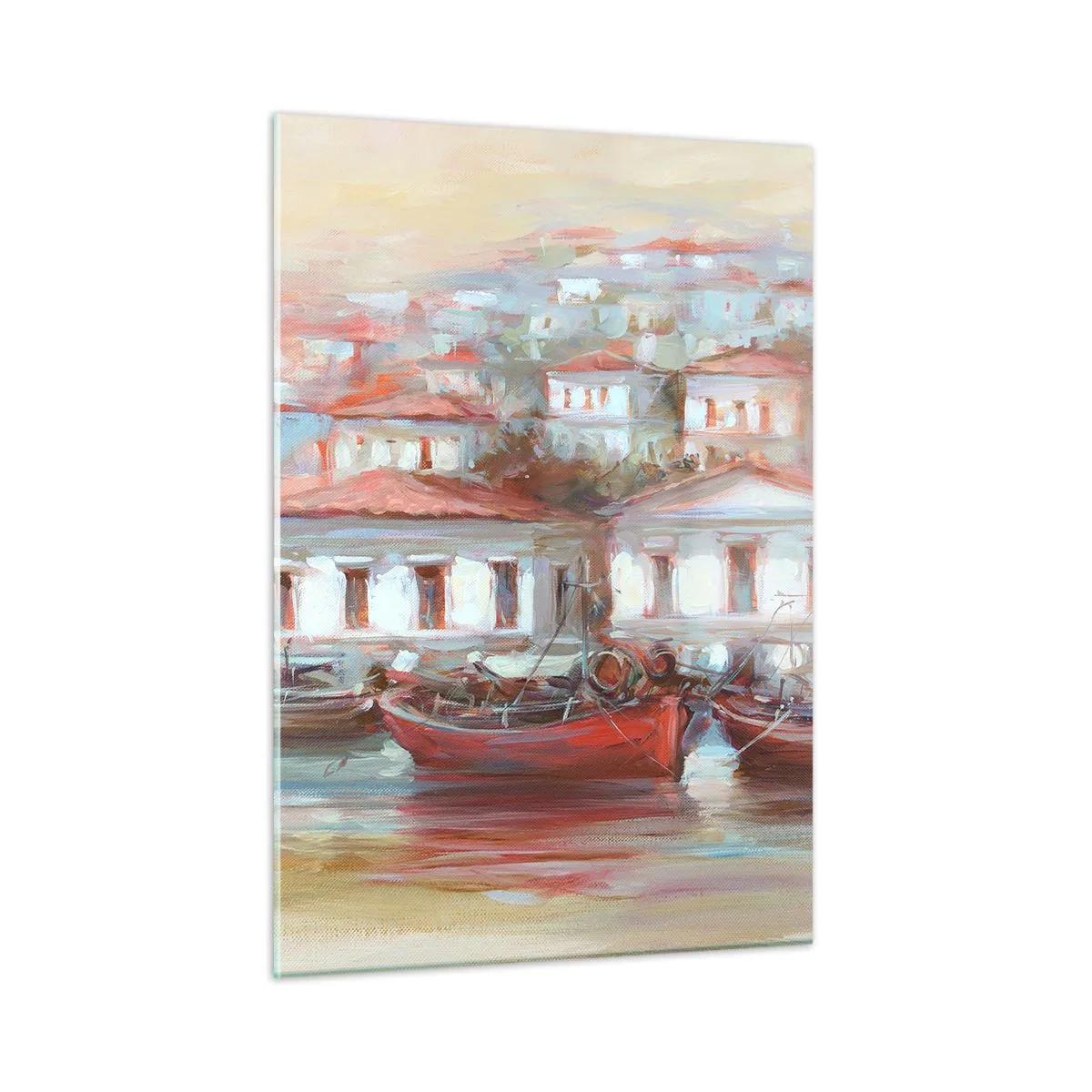 Schilderen op glas - Gelukkige stad - 50x70 cm