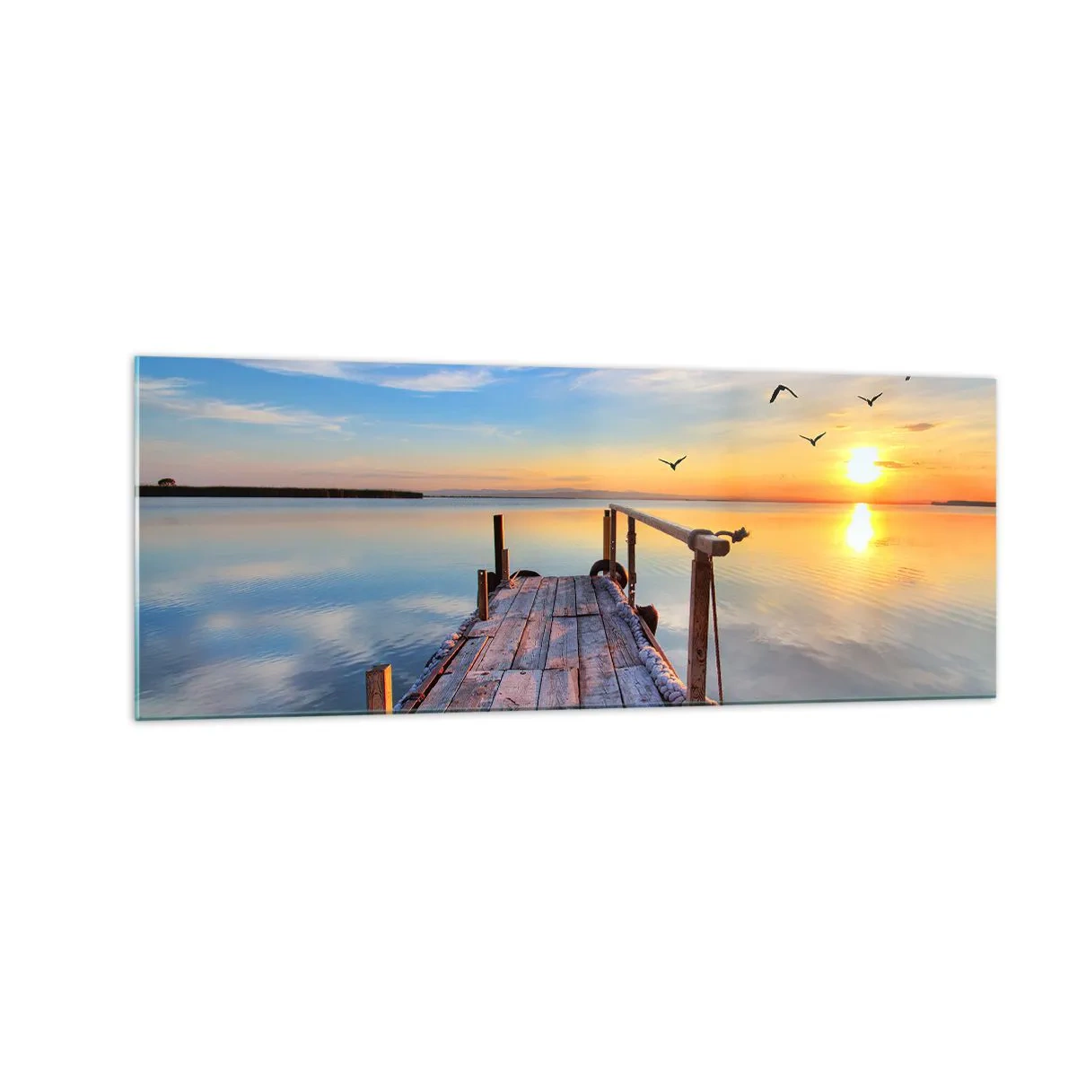 Schilderen op glas - Loop recht naar de zon - 140x50 cm