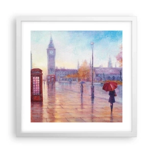 Poster in een witte lijst - Herfstdag in Londen - 40x40 cm