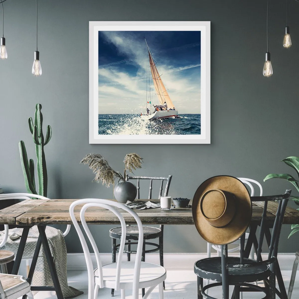 Poster in een witte lijst - Ze halen ons niet in! - 50x50 cm