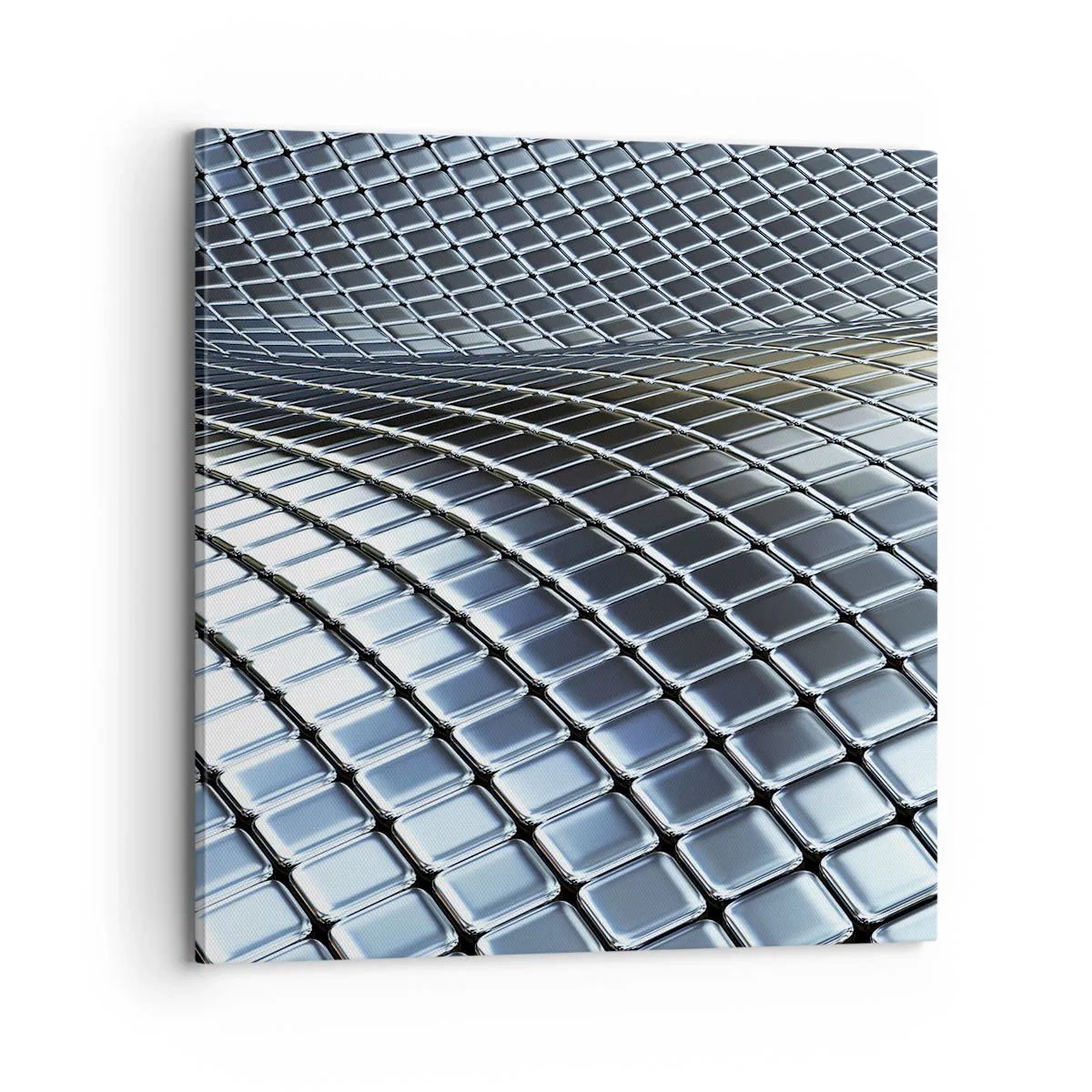 Schilderen op canvas - Metallic zilveren golf - 70x70 cm