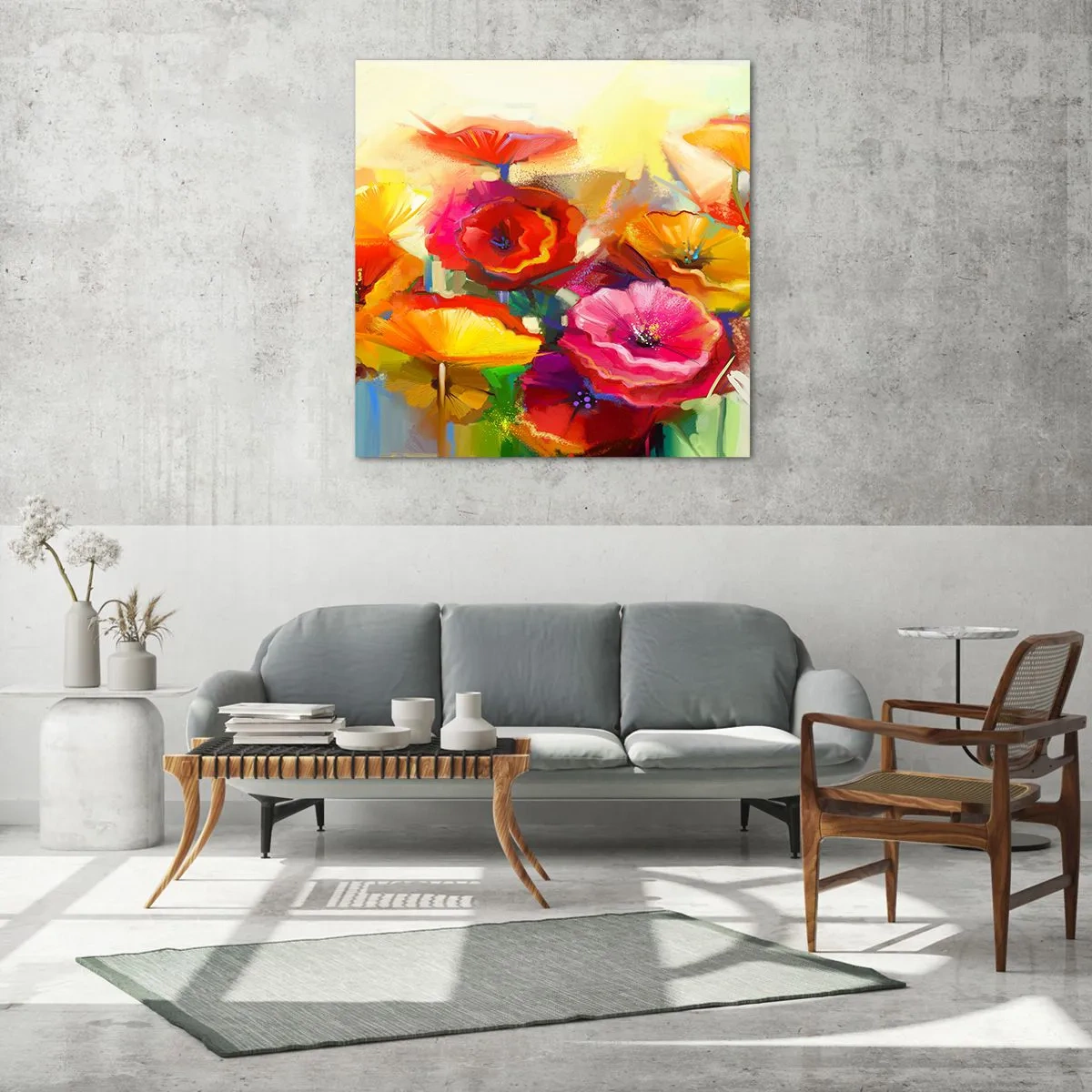 Schilderen op glas - Niet alleen rood - 40x40 cm