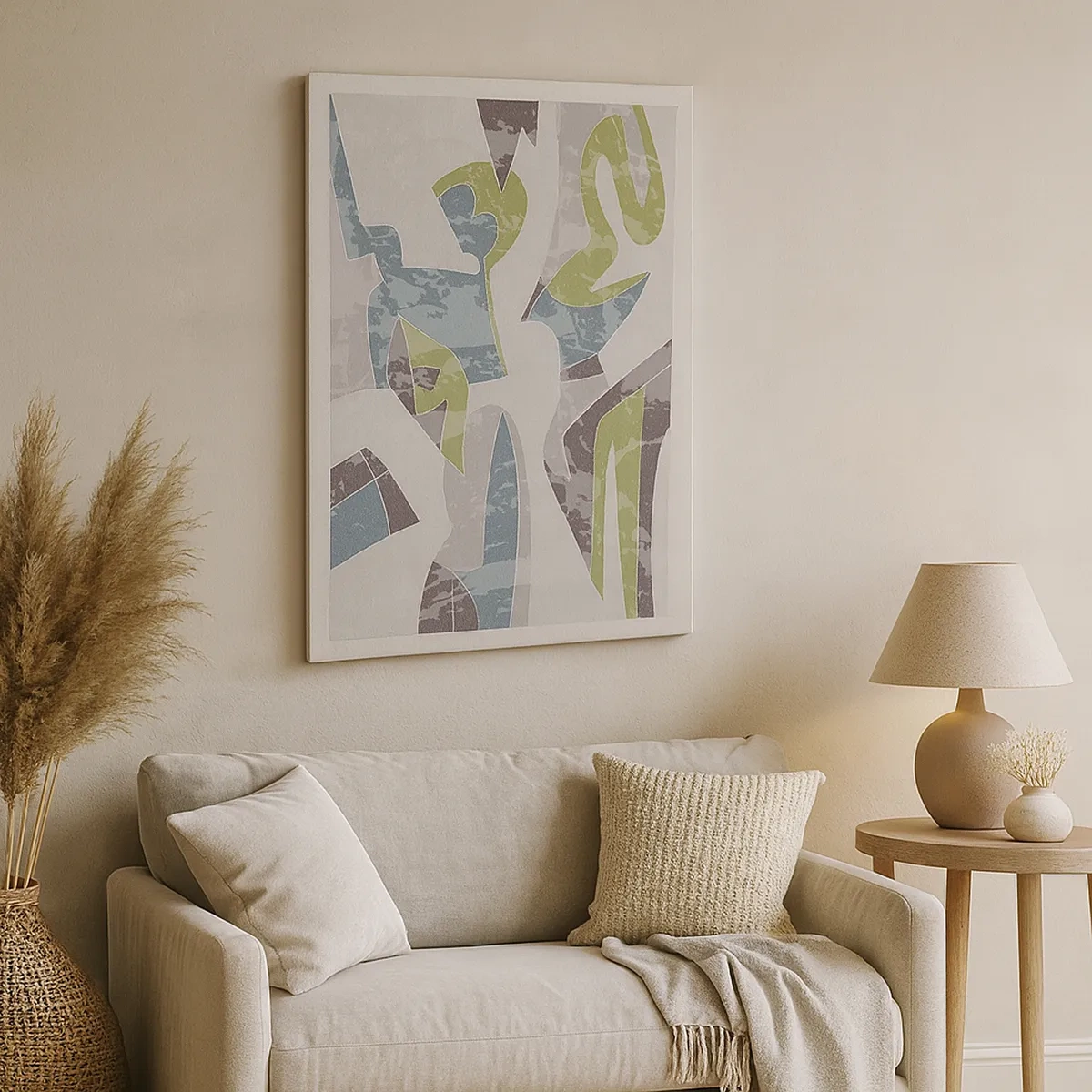 Schilderen op canvas - Compositie achter het glas - 50x70 cm