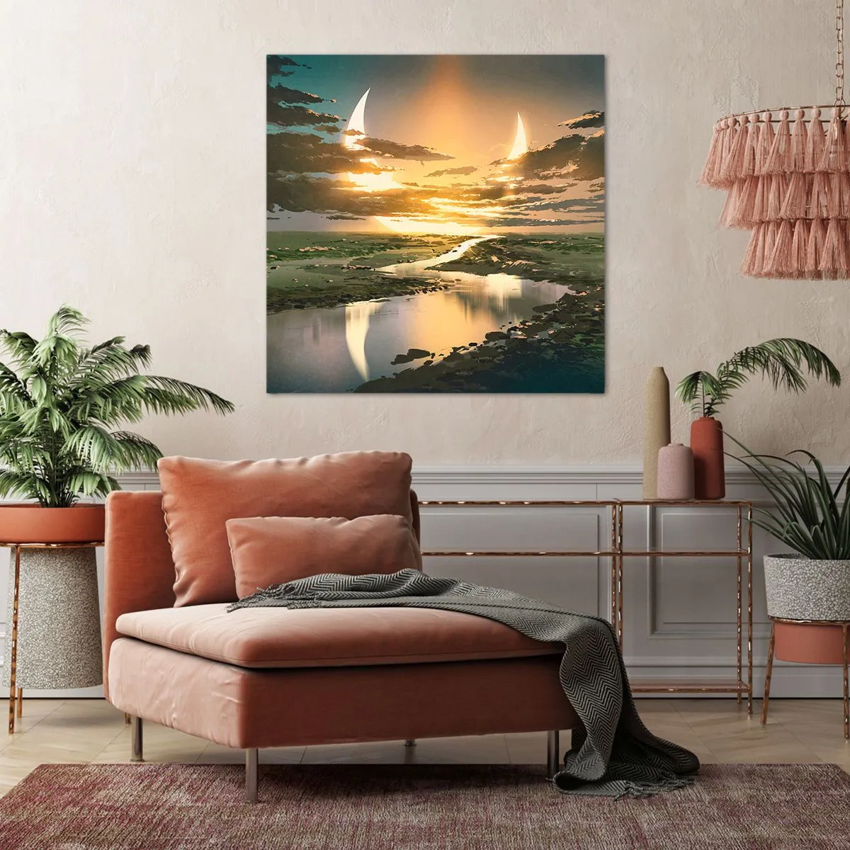 Schilderen op canvas - Ergens in een sterrenstelsel ver, ver weg - 70x70 cm