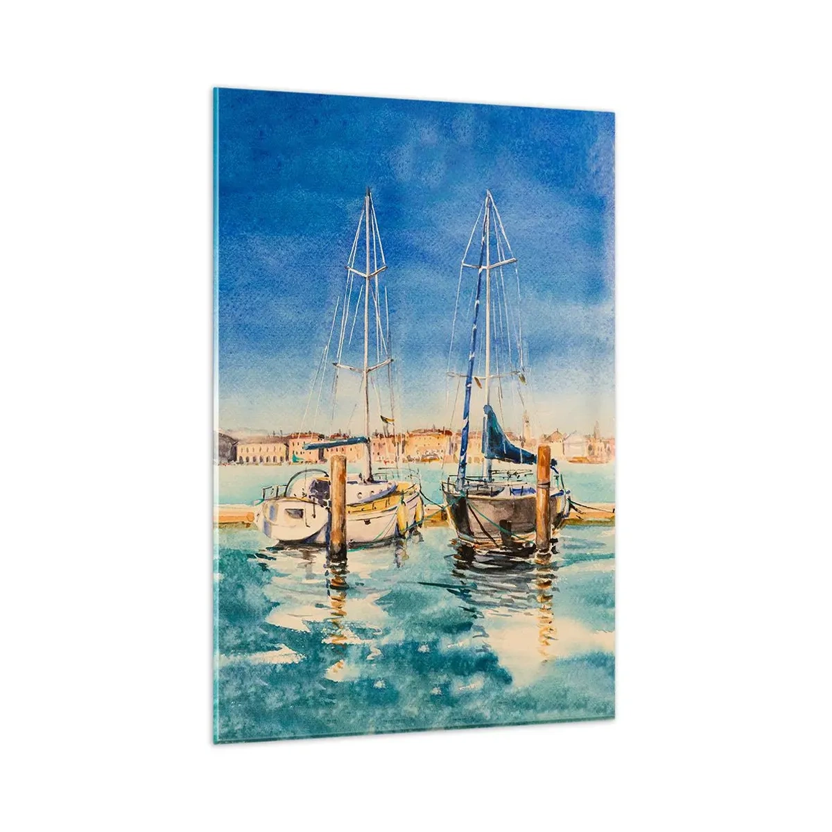 Schilderen op glas - Zonnige lagune - 80x120 cm