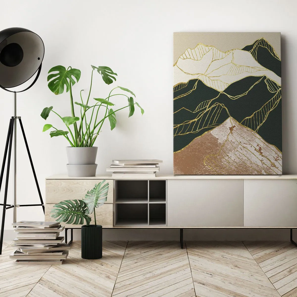 Schilderen op canvas - Gouden toppen - 80x120 cm