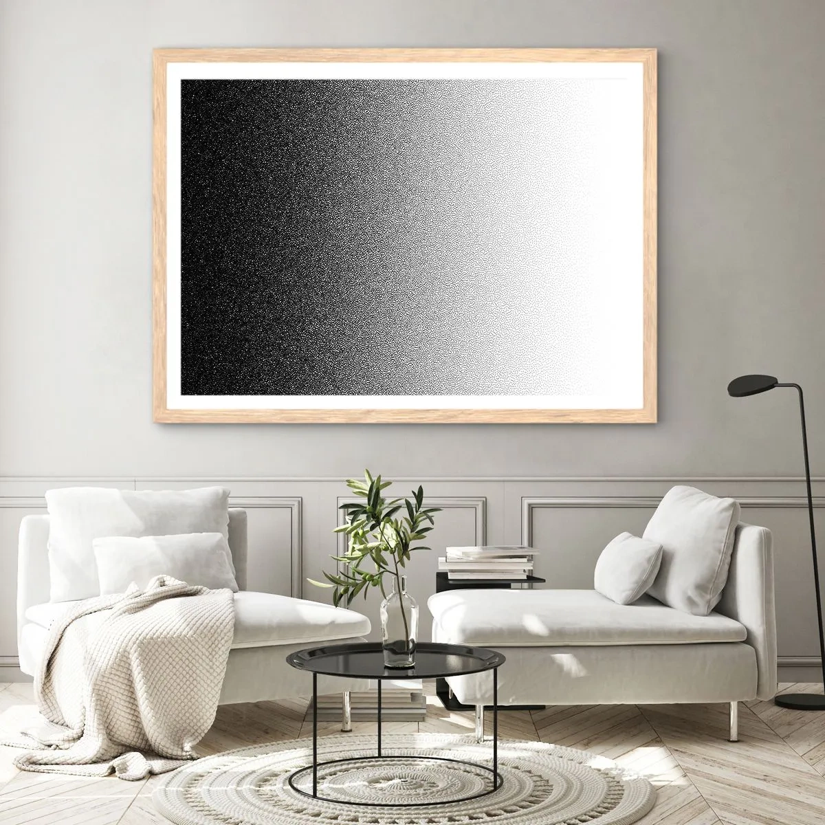 Een poster in een licht eiken lijst - Naar het licht - 40x30 cm