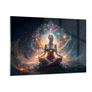 Schilderen op glas - Stroom van goede energie - 120x80 cm