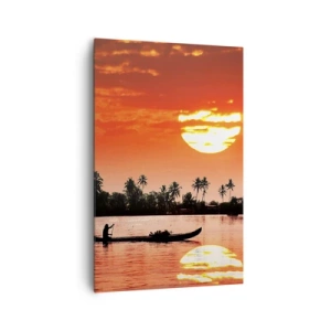 Schilderen op canvas - De rust van de tropen bij zonsondergang - 80x120 cm