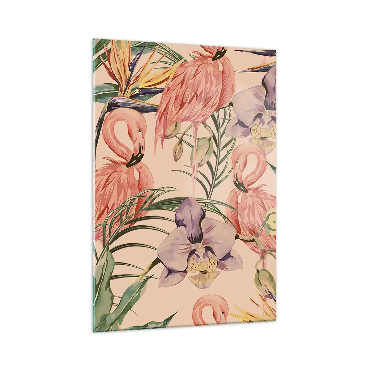 Schilderen op glas - Roze ballet in bloemen - 50x70 cm